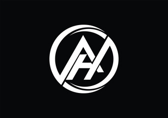 Initial monogram letter AH logo Design vector Template. AH Letter Logo Design. 