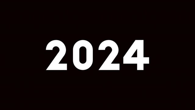 2024 New Year animated card. Dynamic displaced text animation.