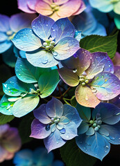 Hydrangea holographic flowers