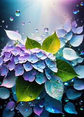 Hydrangea holographic flowers