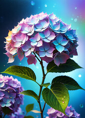 Hydrangea holographic flowers