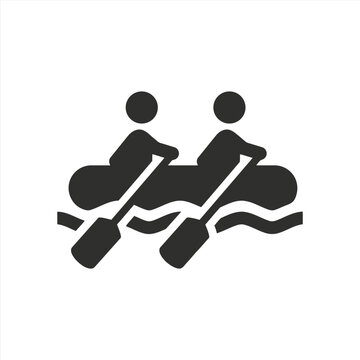 rowing boat with two people on water clip art preview