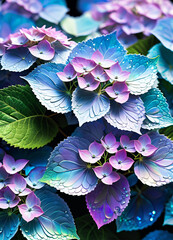 Hydrangea holographic flowers