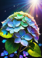 Hydrangea holographic flowers