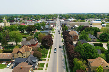 Obraz premium Aerial view of Listowel, Ontario, Canada in summer