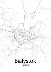 Bialystok Poland minimalist map