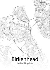 Birkenhead United Kingdom minimalist map