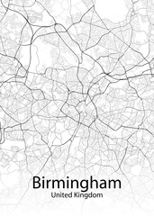 Birmingham United Kingdom minimalist map
