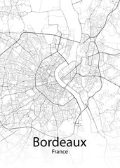 Bordeaux France minimalist map