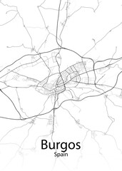 Burgos Spain minimalist map