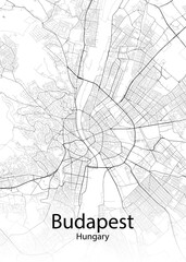 Fototapeta na wymiar Budapest Hungary minimalist map