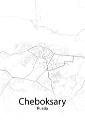 Cheboksary Russia minimalist map