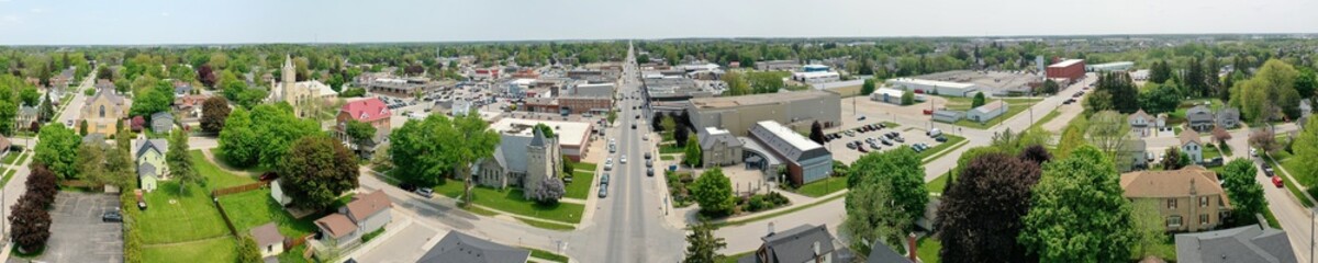 Fototapeta na wymiar Aerial panorama view of Listowel, Ontario, Canada