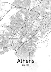 Athens Greece minimalist map