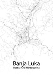 Banja Luka Bosnia And Herzegovina minimalist map