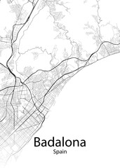 Badalona Spain minimalist map