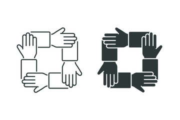 Hand sign of teamwork. Illustration vector