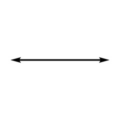 Dual double ended arrow. Thin long straight narrow two sided arrow. Vector illustration and symbol. - obrazy, fototapety, plakaty
