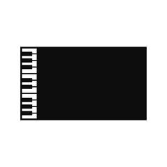 Long piano keyboard. Vector on white background.