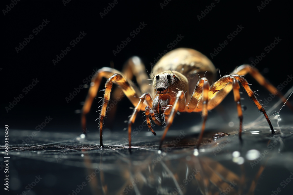 Poster The delicate details of a spider wrapping silk around its prey, the scene captured with precision in a mesmerizing macro composition. 