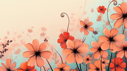 Fototapeta na wymiar Abstract floral backdrop of colorful flowers for spring or summer time. Banner background