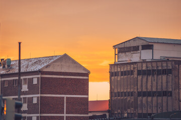 Sunset over the city