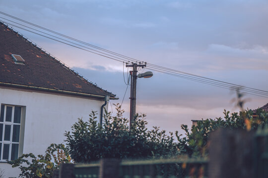 Lamp with sky in the background