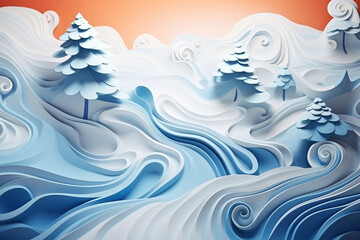 Abstract winter background with snow