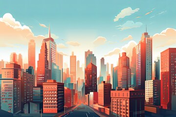 Stylish and modern illustration of a city