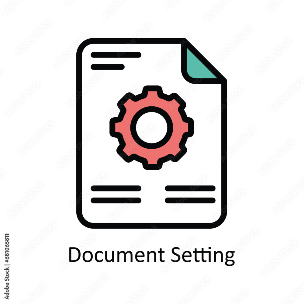 Poster document setting vector filled outline icon design illustration. business and management symbol on w