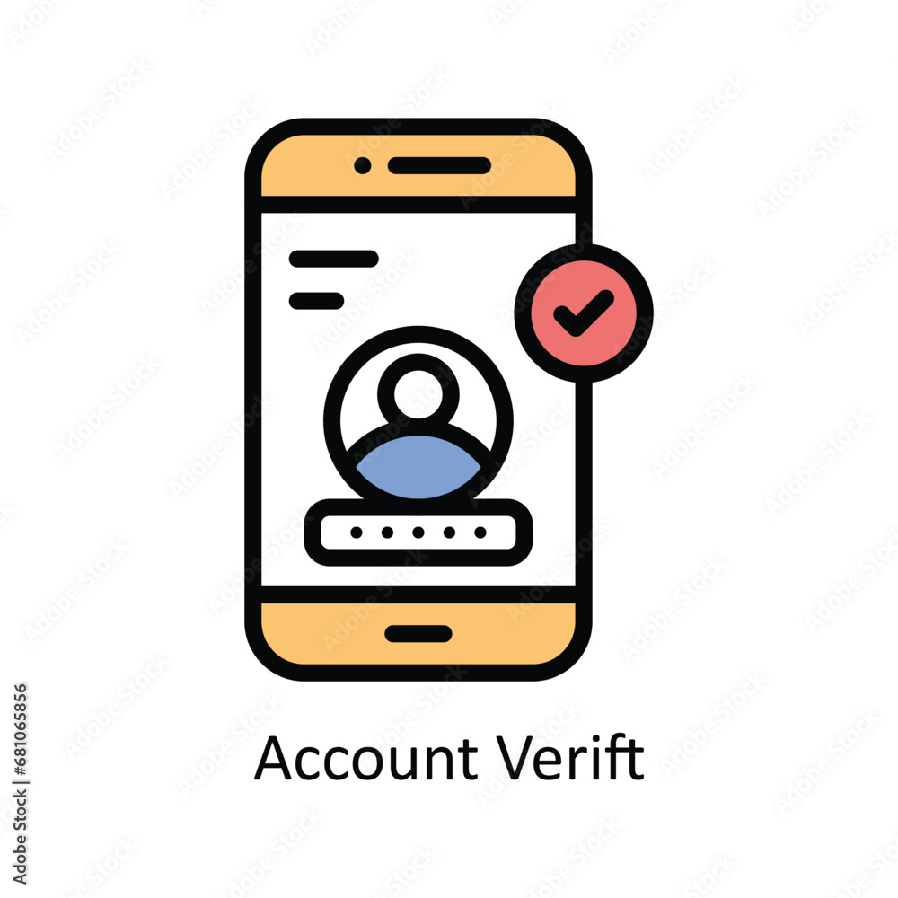 Poster account verify vector filled outline icon design illustration. business and management symbol on whi