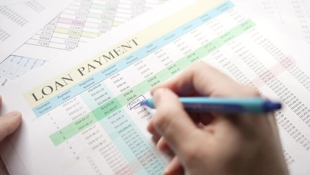 Loan Payment Calculation on a Finance Spreadsheet