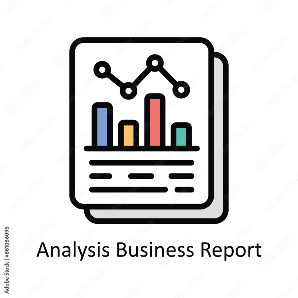 Poster analysis business report vector filled outline icon design illustration. business and management sym