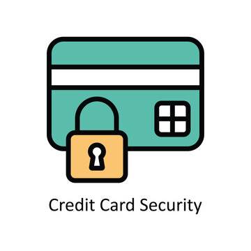 Credit Card Security vector filled outline Icon Design illustration. Business And Management Symbol on White background EPS 10 File