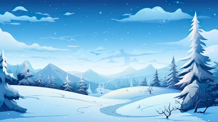 Dramatic epic forest background under the snow during the winter battlefield night