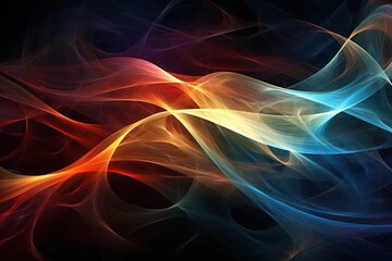 Obraz premium Technology abstract background. Digital line dot and colorful bokeh. Graphic design. Generative ai