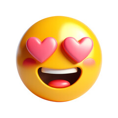3d happy emoji icon. Realistic 3d high quality isolated render