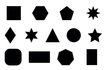 Simple geometric shapes, vector set on a transparent background.
