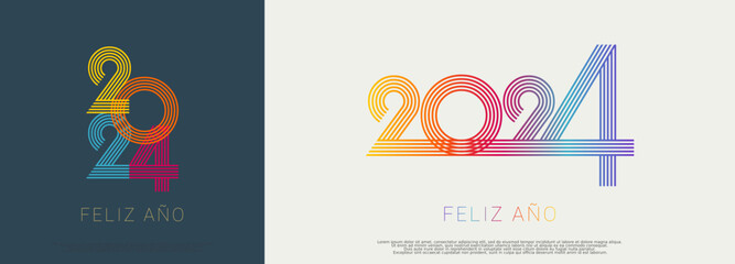 2024 - feliz año nuevo - obrazy, fototapety, plakaty