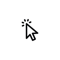 Cursor icon, Cursor click icon vector. outline icon for web, ui, and mobile  - obrazy, fototapety, plakaty