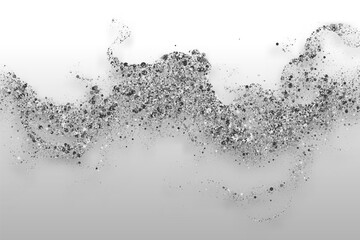 Sparkling silver glitter stream. Abstract vector illustration of silver glitter flow. Festive confetti particles.