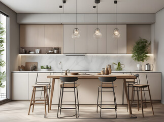 Modern interior of the kitchen