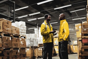 Fototapeta premium warehouse worker in warehouse