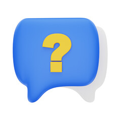 3d rendering Chat Question icon objectx