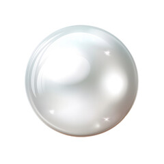 Big white pearl isolated on transparent background