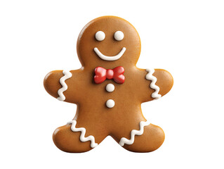 Charming Gingerbread Man Design, isolated on a transparent or white background