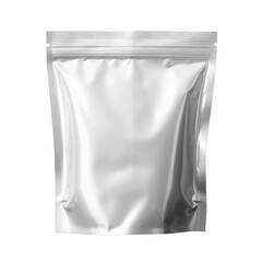 Blank zip pouch foil or Plastic packaging on transparent background