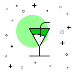 Filled outline Cocktail icon isolated on white background. Vector