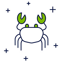 Filled outline Crab icon isolated on white background. Vector