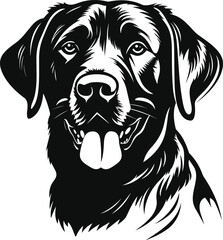 silhouette Labrador Retriever dog logo vector.